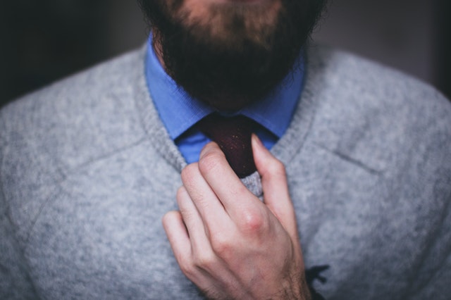 V-Neck Sweater with Shirt and Trousers